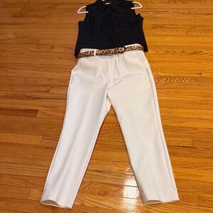 White House Black Market Sleeveless Top/Pants/Belt